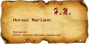 Horvai Mariann névjegykártya