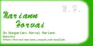 mariann horvai business card